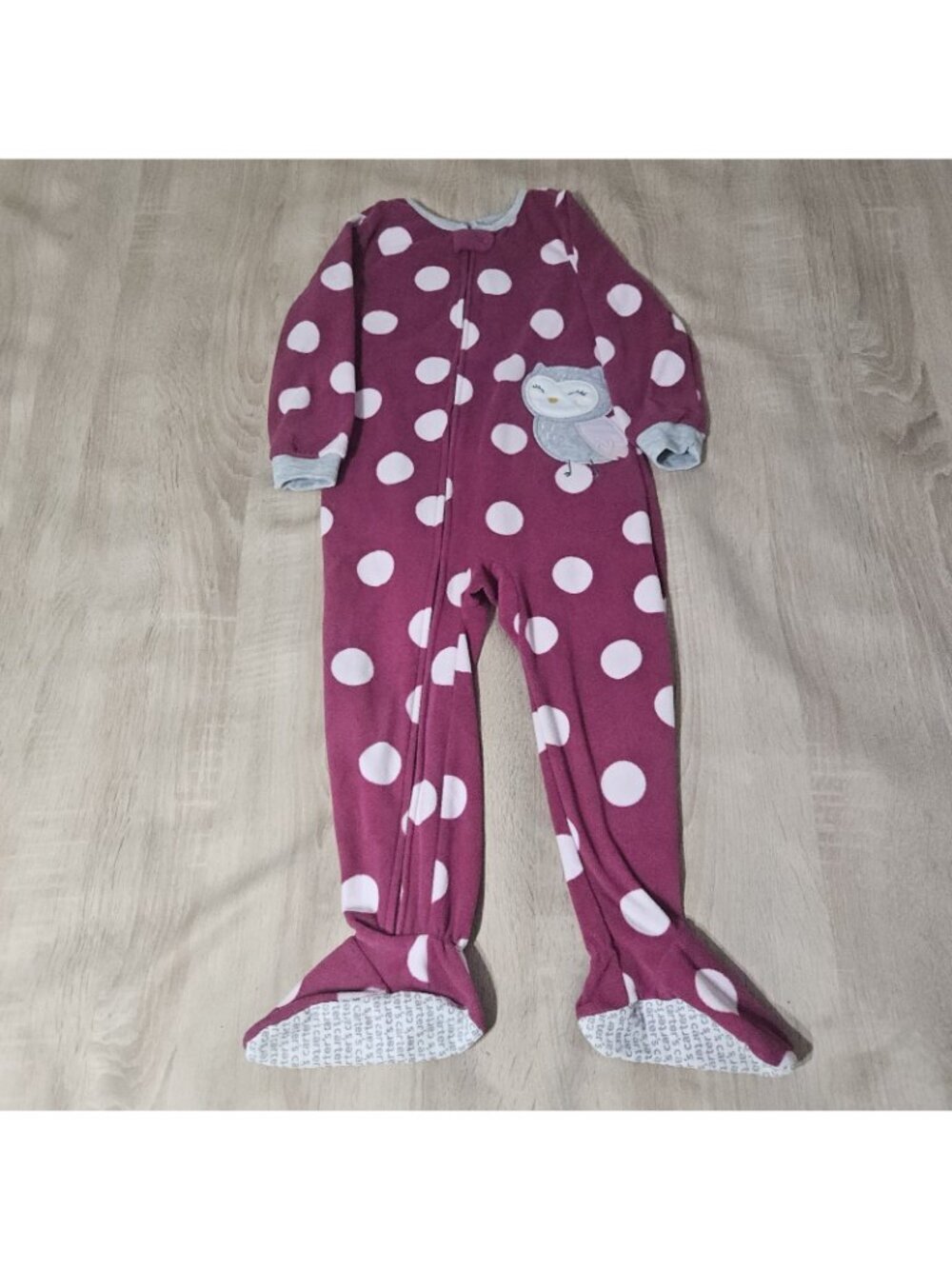 Lot Of 3 Fleece Footed Pajamas Pjs Girls Sizes 3t & 4t Carters Cozy Colorful - Picture 4 of 4